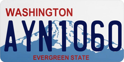 WA license plate AYN1060