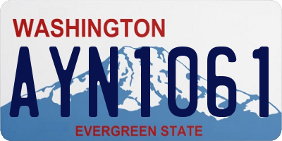 WA license plate AYN1061