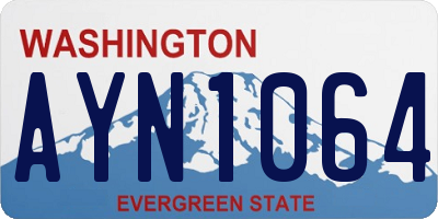 WA license plate AYN1064