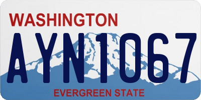 WA license plate AYN1067