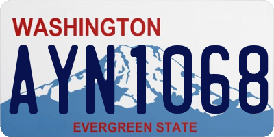 WA license plate AYN1068