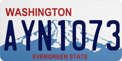 WA license plate AYN1073