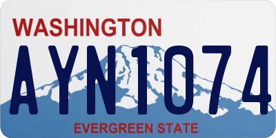 WA license plate AYN1074