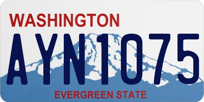 WA license plate AYN1075