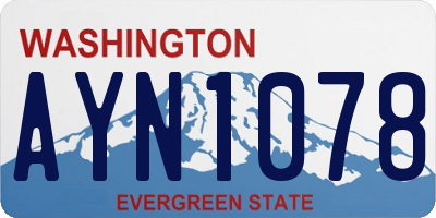 WA license plate AYN1078