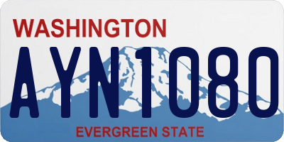 WA license plate AYN1080