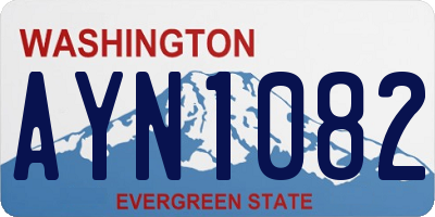 WA license plate AYN1082