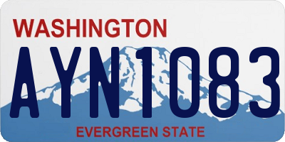 WA license plate AYN1083