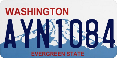 WA license plate AYN1084