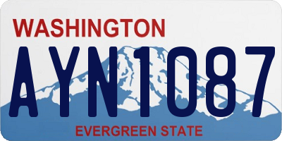 WA license plate AYN1087
