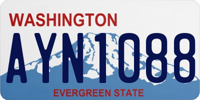 WA license plate AYN1088