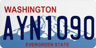 WA license plate AYN1090