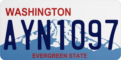 WA license plate AYN1097