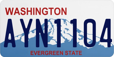 WA license plate AYN1104