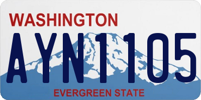WA license plate AYN1105