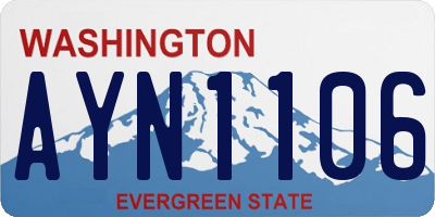 WA license plate AYN1106