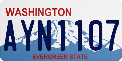 WA license plate AYN1107