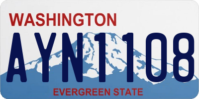 WA license plate AYN1108