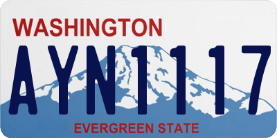 WA license plate AYN1117