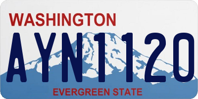 WA license plate AYN1120