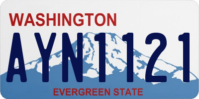 WA license plate AYN1121
