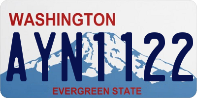 WA license plate AYN1122