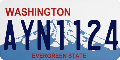 WA license plate AYN1124