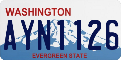 WA license plate AYN1126