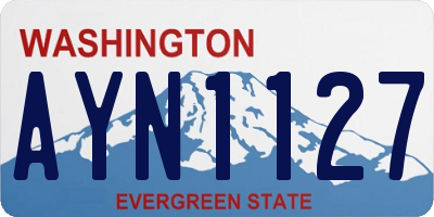 WA license plate AYN1127