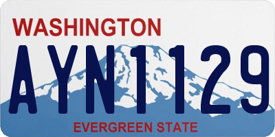 WA license plate AYN1129