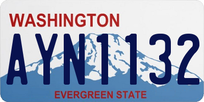 WA license plate AYN1132