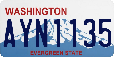 WA license plate AYN1135