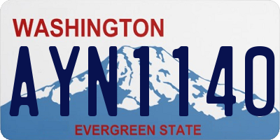 WA license plate AYN1140