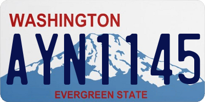 WA license plate AYN1145