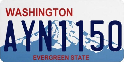 WA license plate AYN1150