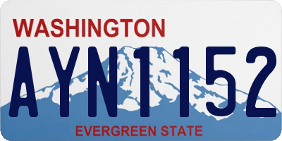WA license plate AYN1152