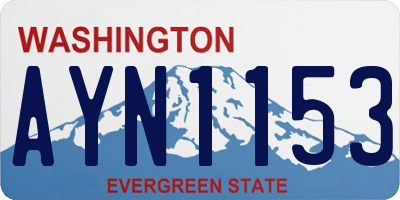 WA license plate AYN1153