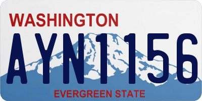 WA license plate AYN1156
