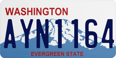 WA license plate AYN1164