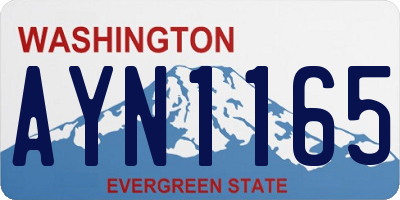 WA license plate AYN1165