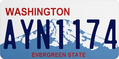 WA license plate AYN1174