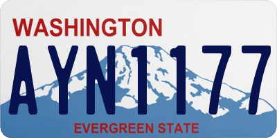 WA license plate AYN1177