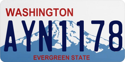 WA license plate AYN1178