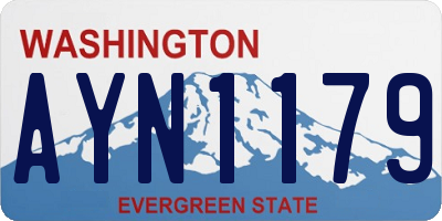 WA license plate AYN1179