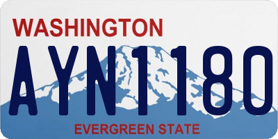 WA license plate AYN1180
