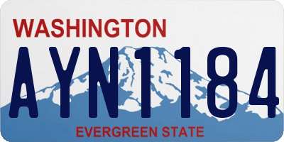 WA license plate AYN1184