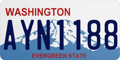 WA license plate AYN1188
