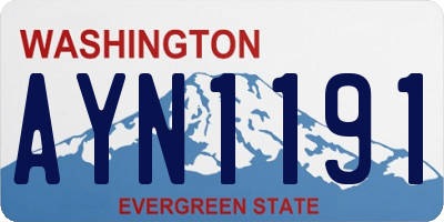 WA license plate AYN1191