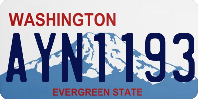 WA license plate AYN1193