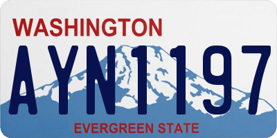WA license plate AYN1197